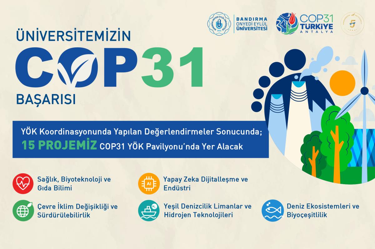 Üniversitemizden COP31 Başarısı: 15 Proje YÖK Pavilyonu’nda Yer Alacak