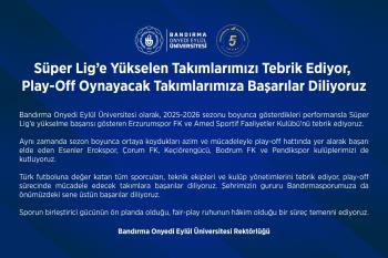 Süper Lig’e Yükselen Takımlarımızı Tebrik Ediyor, Play-Off Oynayacak Takımlarımıza Başarılar Diliyoruz